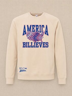 Limited Edition BFLO x Zubaz "America Billieves" Buffalo Bills Crewneck | XS